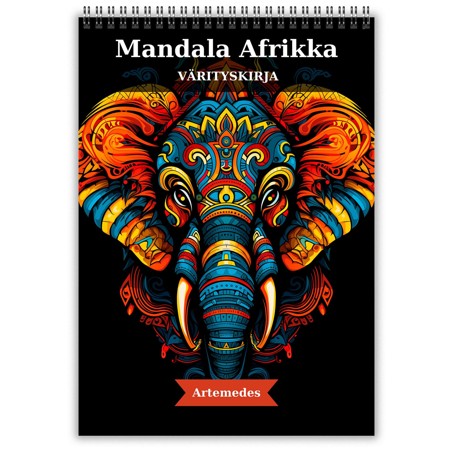 aikuisten värityskirja, mandala afrikka