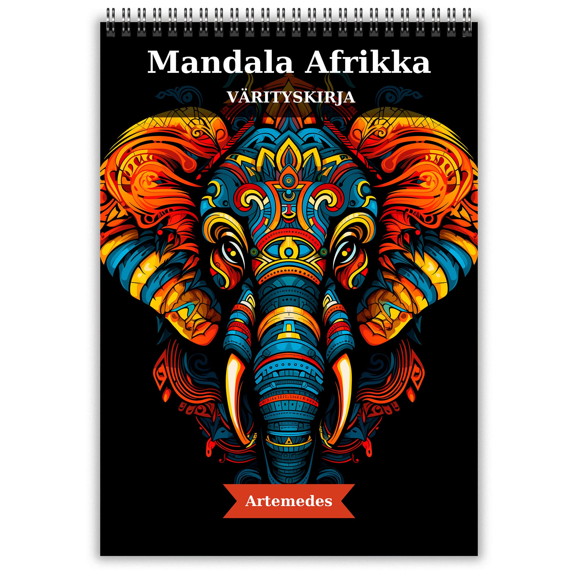 aikuisten värityskirja, mandala afrikka