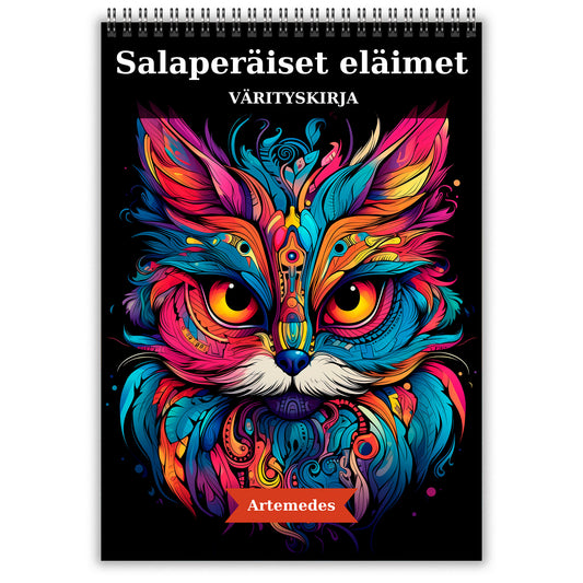 aikuisten värityskirja, salaperäiset eläimet