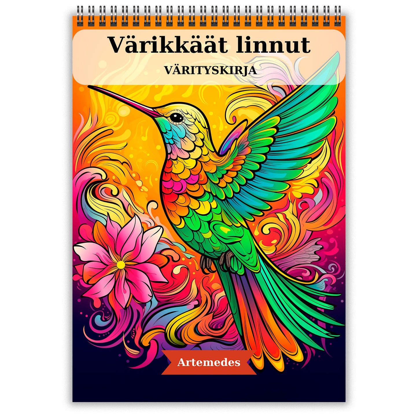 aikuisten värityskirja, värikkäät linnut